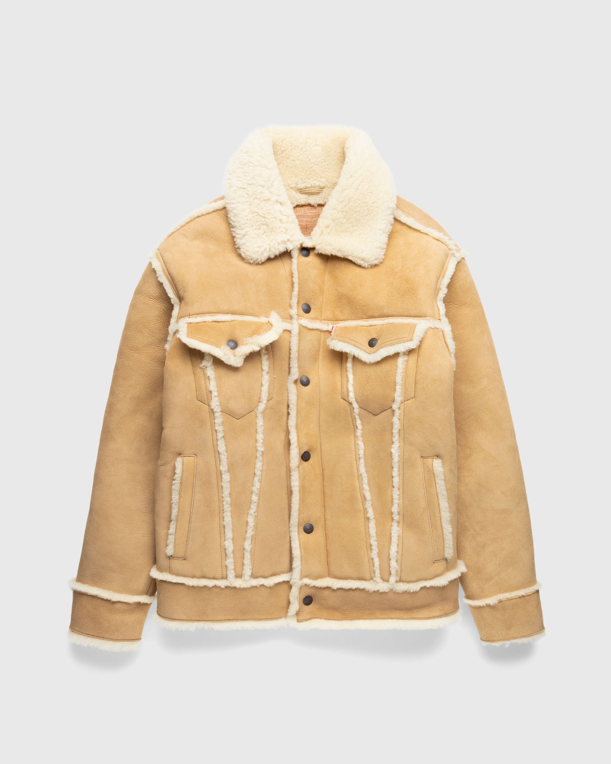 Sheepskin clearance trucker jacket